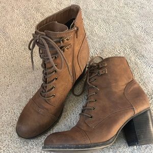 Madden Girl - Brown Westmont Chunky Heel Booties